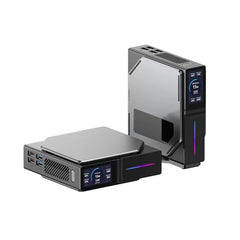 SKULLSAINTS Agni Mini PC – Vibrant LCD Screen, M.2 SSD, Mini Tower with RGB Lights, WiFi 6, 4K UHD, Dual LAN for Home and Office (16+512, 13th Gen N150)