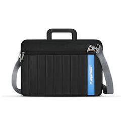 uppercase Stride 16 Inch Laptop Sleeve, Multi-Textured Quilted Design, Padded Compartment, Trolley Sleeve, Slide-In Handle & Detachable Shoulder Strap, Ideal for Men & Women | Office & Travel - Black