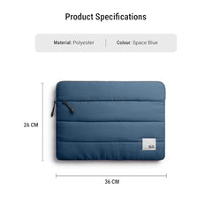 DailyObjects Large Stria Portable Laptop Sleeve | Durable Polyester |Compatible with Laptop/MacBook Air/Pro Upto 16 Inch |Lightweight Water Resistant Fabric |Padded Compartment with Zip Closure- Grey