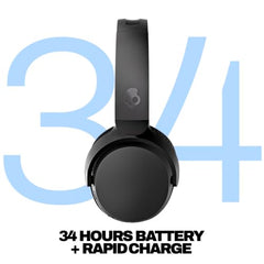 Skullcandy Riff 2 On-Ear Wireless Headphones, 34 Hr Battery, Microphone, Works with iPhone Android and Bluetooth Devices - Black
