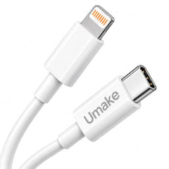 Umake USB-C to Lightning Cable, (MFi Certified) PD Fast Charging Cable, Premium Lightning Charging Cable for iPhone 14/14 Pro/ 14 Pro Max/ 13/13 Pro/ 13 ProMax/ 12/11/XR/XS/X/8 S & iPhone, iPad