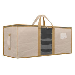 Storite Jumbo Super-Size 81 L Canvas Moisture Proof Heavy Duty Storage Bag | for Toys/Stationery/Blankets/Clothes/Moving Bags MultiPurpose With Strong Reinforced Handles Rectangular Cream (87x26x36 cm)