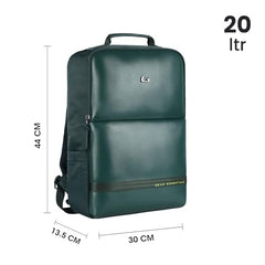 Gear Elevate Faux Leather 20L Water Resistant Anti-Theft 4 Compartment Backpack/Laptop Bag/Office Bag With Raincover For Men/Women (Olive-Yellow)