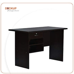 DeckUp Plank Giona Engineered Wood Study Table and Office Desk (Walnut and White, Matte Finish)
