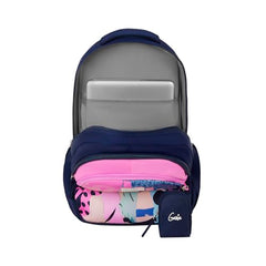 Genie Elsie School Backpack For Girls |19 In-36 Ltr with Laptop Sleeve, Rain Cover and Three Compartments with Padded Shoulders |Best for Books,Stationery,Lunch Box & Essentials - Lavendar,Multicolor