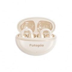 FUTOPIA Loop (OWS) Wireless Bluetooth Earbuds 5.4, Open Ear Design, 10mm Copper Speaker, 300mAh Charging Case, Type-C Fast Charging, HD Sound, BT Name Change, Built-in Mic-Black