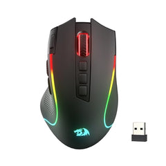 Redragon M612AK PRO RGB Gaming Mouse, 8000 DPI Wired/Wireless Optical Mouse with 9 Programmable Buttons & 7 Backlit Modes, BT & 2.4G Wireless, Software Supports DIY Keybinds Rapid Fire Button
