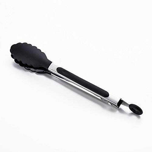 SYGA 1 Piece Silicone Cooking Tong Small,Stainless Steel Material with Heat Resistant Premium Silicone Grip (Random Colour)