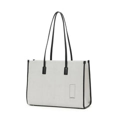 MOKOBARA Skye Tote 19L Laptop Bag 15 Inch Office Travel Handbag Beige | Stylish Purse College Girls Ladies Shoulder Bag Latest Waterproof Vegan Leather Tech Sleeve Luggage Strap Organizer Pocket