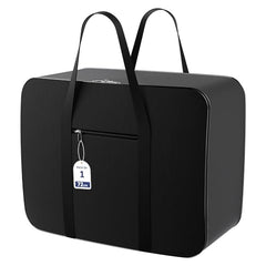Kuber Industries Pack of 3 Storage Bag | Clothes Storage Bag | Rexine Underbed Storage Bag | Wardrobe Organizer for Blanket-Comforters | Foldable Attachi Bag | Black Patti | Large | Grey