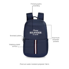 Tommy Hilfiger Laptop Backpack Elbert - Navy | Backpack for School, College and work | Water-Resistant, Fits 15-inch Laptop, with Rain Cover, Trolley Holder & 1-Year Warranty | 31L Capacity