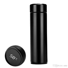 SYGA Intelligent Stainless Steel Thermos Bottle Temperature Display Vacuum Flasks Travel Car Business Insulated Water Bottle_Black_450 ML