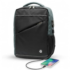 GadgetBite Stealth 20 Litre Laptop Bag with 15.6 Inch Laptop Compartment USB Charging Port and Organiser Pocket Bags for Men Women Boys Office College and Travel with Bottle Pocket - Black
