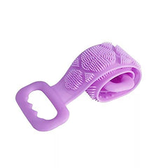 Momisy Silicone Body Back Scrubber, Double Side Bathing Brush for Skin Deep Cleaning Massage, Dead Skin Removal Exfoliating Belt for Shower, Lathers Well for Men & Women (Assorted colour)-Set of 2