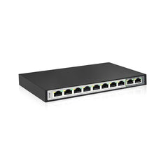 D-Link DGS-F1010P-E 10-Port Gigabit PoE Switch with 8 Long Reach Ports PoE supported up to 250m, 2 Uplink Ports, 96W PoE Budget, Plug & Play, 6kV Surge Protect, Network switch with Smart Features