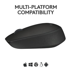 Logitech B170 USB Mouse,12-Months Battery Life, Ambidextrous, PC/Mac/Laptop - Black