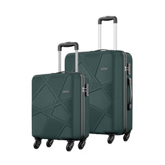Safari Pentagon Pro 8 Wheels Set of 3 (Cabin + Medium + Large) Trolley Bags, Hard Case Polypropylene, 360º Wheeling Luggage, Suitcase for Travel, Cyan, Spinner Wheels