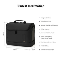 MOKOBARA Transit Briefcase 15.6 Inch Laptop Bag 15L Office Use Black