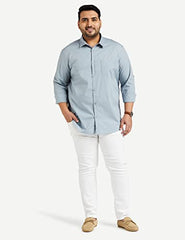 Amazon Brand - Symbol Men's Pack of 2 Cotton Casual Shirt| Regular Fit | Plain | Full Sleeve | Available in Plus Sizes