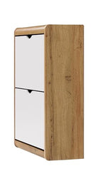 DeckUp Jade Engineered Wood 2-Door Shoe Rack (Wotan Oak & White, Matte Finish)