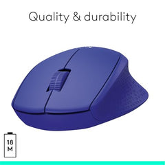 Logitech M331 Silent Plus Wireless Mouse, 2.4GHz with USB Nano Receiver, 1000 DPI Optical Tracking, 3 Buttons, 24 Month Battery Life, PC/Mac/Laptop - Black
