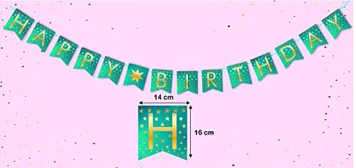 SYGA Black Happy Birthday Banner with Star Designs Decorative Birthday Party Banner