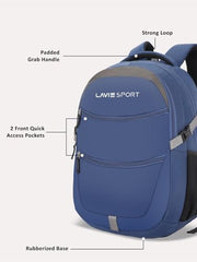 Lavie Sport 46Cm Triumph 29L Laptop Backpack With Rain Cover For Men & Women | Premium Backpack For Boys & Girls,Navy