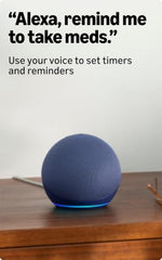 Amazon Echo Dot (5th Gen), smart speaker with Alexa+, vibrant sound, motion detection, temperature sensor, bluetooth, Blue