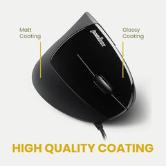 Perixx [Hardware Update PERIMICE-513N, Wired Ergonomic Vertical Mouse - 1000/1500/2000 DPI - Natural Ergonomic Vertical Design - Recommended with RSI User