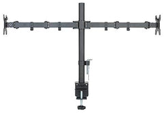 Rife Dual Monitor Mount | Fully Adjustable VESA Stand | Fits 17-27 inch Screens | Heavy-Duty Steel | Integrated Cable Management | Clamp and Grommet Installation | Ergonomic Workspace