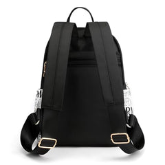 JUBLYN Ethnic Style Waterproof Oxford Backpack - Ladies Fashion Travel Canvas Large Capacity Nylon Student School Laptop Bag, Girls Printing Backpack (Human Black)