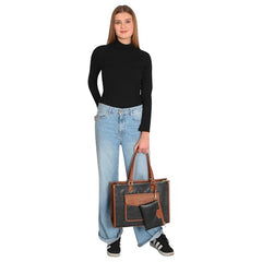 Womanix Laptop Tote Bag,14 inch Laptop Bag, Shoulder Bags With Back Trolley Strap, Casual Briefcase, Handbag for Travel, Office, College,Work
