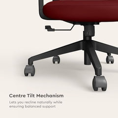 Interio by Godrej Curv Premium Mesh Wide Back Ergonomic Chair | Work from Home/Study Chair | 1-Year Warranty | Height Adjustable Chair | Heavy Duty PP Base | DIY Installation, Black