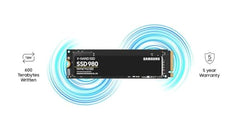 Samsung 980 SSD 1TB PCle 3.0x4, NVMe M.2 2280, Internal Solid State Drive, Storage for PC, Laptops, Gaming and More, HMB Technology, Intelligent Turbowrite, Speeds of up-to 3,500MB/s, MZ-V8V1T0B