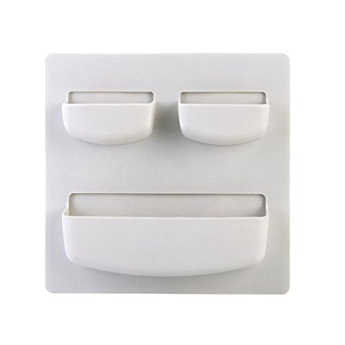SYGA Self-Adhesive Accessories Holder, Storage Stand, Home Organizer Wall-Mounted Top 2 Holder (White)