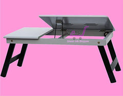 Dream Arts Shoppee Laptop Table Adjustable Foldable with one Drawer (Black)