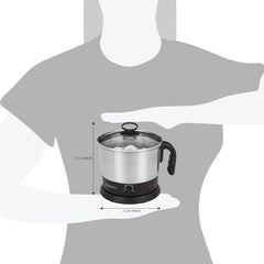 Amazon Basics Multi-Kettle Steamer 1.2L | Adjustable Power Modes 600 W | 7 - Egg Tray, Idli Tray, Iron Grill And Steamer | SS 201 Steel | Automatic Overheat Protection | Multipurpose Kettle