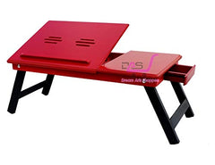 Dream Arts Shoppee Laptop Table Adjustable Foldable with one Drawer (Black)