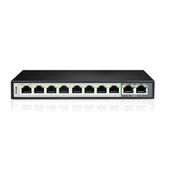 D-Link DGS-F1010P-E 10-Port Gigabit PoE Switch with 8 Long Reach Ports PoE supported up to 250m, 2 Uplink Ports, 96W PoE Budget, Plug & Play, 6kV Surge Protect, Network switch with Smart Features