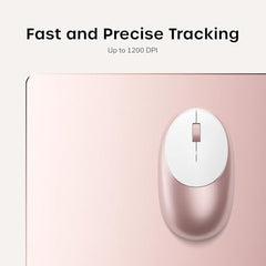 SATECHI M1 Wireless Bluetooth Mouse, USB-C Rechargeable, Compact, Silver
