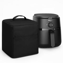 ALPHESTIA Air Fryer Cover for Philips 4.2L NA120/00, HD9252/90, HD9200/90 & Other 4.1-4.5L Air Fryers Waterproof, Dustproof Air Fryer Cover with Pocket (BLACK, 4.1 TO 4.5 LITRES)