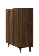DeckUp Milo Engineered Wood 3-Door Shoe Rack (Walnut, Matte Finish)