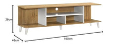 DeckUp Melia Engineered Wood TV Unit (Wotan Oak & White, Matte Finish)