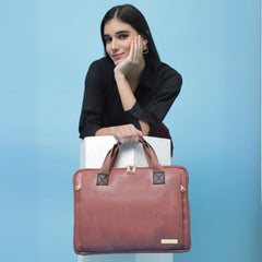 VISMIINTREND Laptop Leather Bag for Man | Coffee Brown