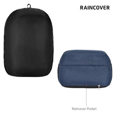 Safari Omega Spacious/Large 5 Compartment Laptop Backpack With Raincover, College Bag, Travel Bag For Unisex, Navy Blue, 30 Litre