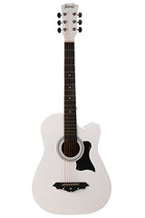Juârez Acoustic Guitar Kit, JRZ38C/BK 38 Inch Cutaway, 038C with Bag, Strings, Pick and Strap, Black
