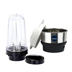 Stainless Steel Combo (Mini 180 Ml & 250 Ml) Jar Set one for Mixer Grinder, Compatibility with all mixer grinders with 2 slots of jar fitting with 4 teeth coupler