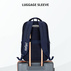 Safari Forge 34L Laptop Backpack, 3 compartments, Raincover, Antitheft pocket, Trolley Sleeve, Organizer, Bottle holder, Front pocket, College bag, school bag, Formal backpack, Color- Black