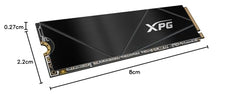 XPG ADATA GAMMIX S70 Blade M.2 NVME 1TB PCIe Gen4x4 2280 Internal Solid State Drive/SSD, Read/Write Speed Up to 7,400/6800 MB/s - (AGAMMIXS70B-1T-CS) Compatible with PC, Laptop and Play Station 5