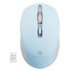 ZEBRONICS Zeb-Jaguar Wireless Mouse, 2.4GHz with USB Nano Receiver, High Precision Optical Tracking, 4 Buttons, Plug & Play, Ambidextrous, for PC/Mac/Laptop (Black+Grey)
